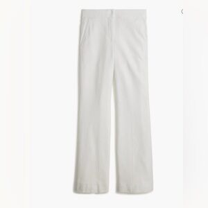 NWT Linen-blend Kelsey Flare Pant in white size 4. J Crew Factory.